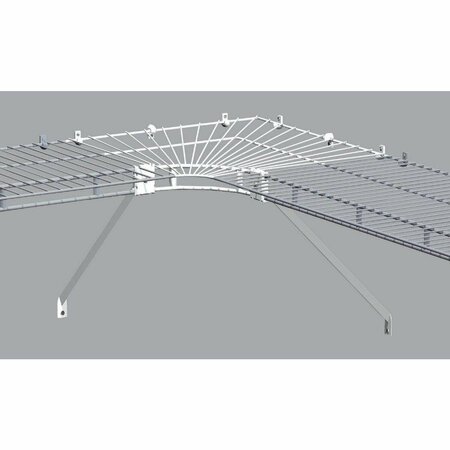 CLOSETMAID 16 In. Shelf & Rod Wire Closet Corner Shelf Kit, White 2106700